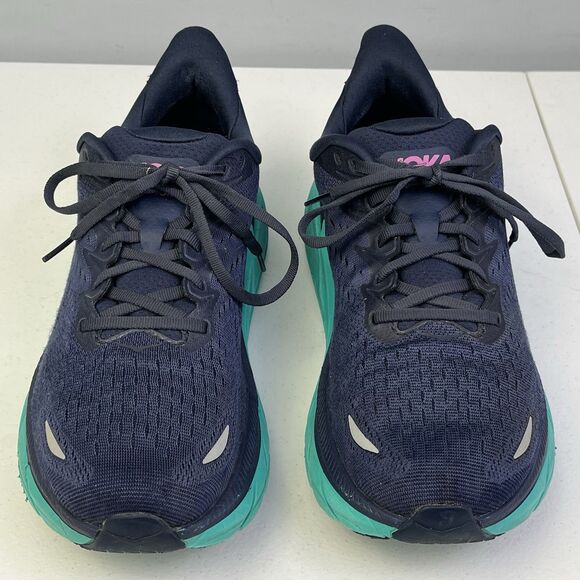 Hoka One One Clifton 8 Running Shoes  Women's 10.5 D Wide Blue Walking Sneakers - Picture 2 of 12